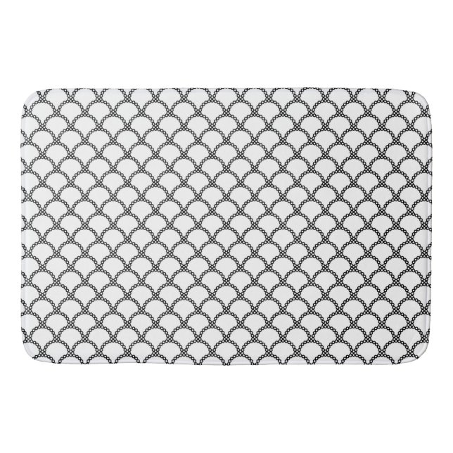 Bath Mat/White & Black Bath Mat (Front)