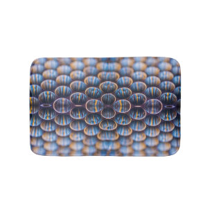 Bath Mat with Abstract Honeycomb Design