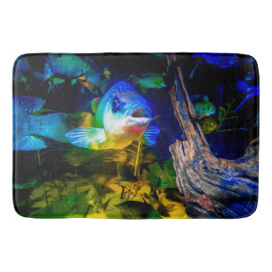 Bath Mat with Fish in Aquarium