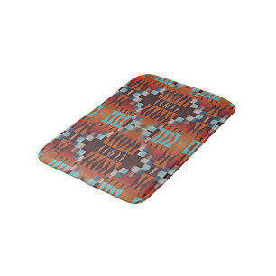 Bath Mat With Southwestern Tribal Art Pattern