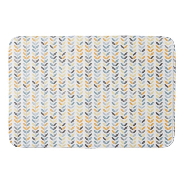 Bath Mat - Yellow Gray & Blue Vines (Front)