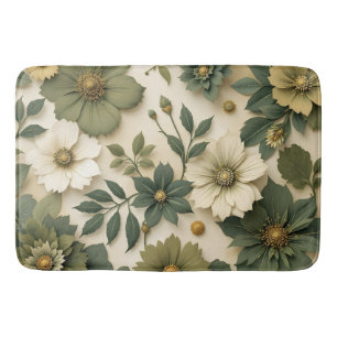 Bath Mats & Rugs green flowers pattern 