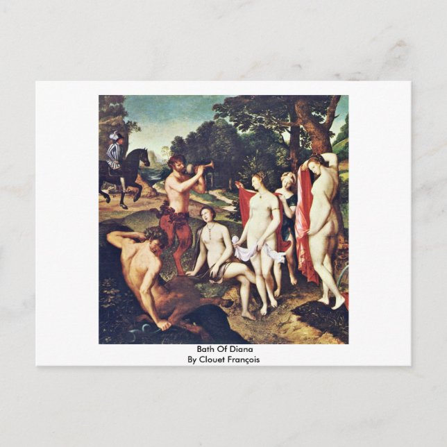 Bath Of Diana By Clouet François Postcard (Front)