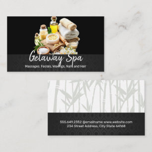 Bath Salts and Oils Day Spa Bamboo Background Appointment Card