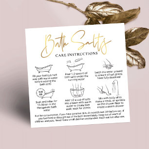 Bath Salts Safety User Guide White & Gold Square Square Business Card