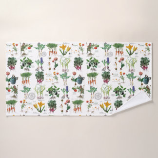 Bath time after gardening. towel