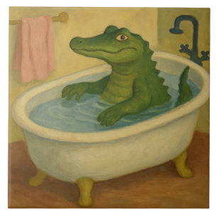 Bath Time Alligator Tile