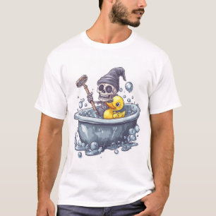 Bath Time Bones � Cute Funny Skull in Tub T-Shirt