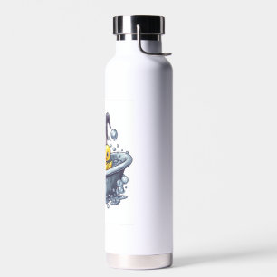 Bath Time Bones � Cute Funny Skull in Tub Water Bottle
