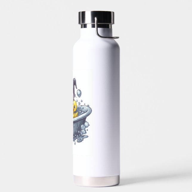 Bath Time Bones � Cute Funny Skull in Tub Water Bottle (Left)
