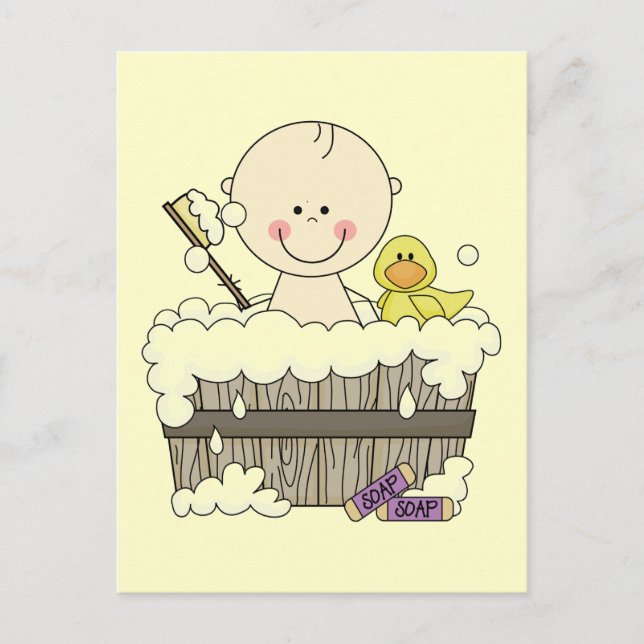 Bath Time Boy Tshirts and Gifts Postcard (Front)
