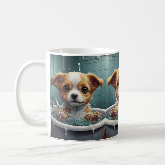 Bath-time Buddies animals in a bath Coffee Mug (Left)