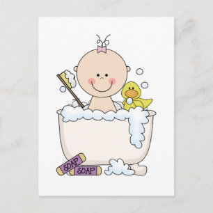 Bath Time Girl Tshirts and Gifts Postcard