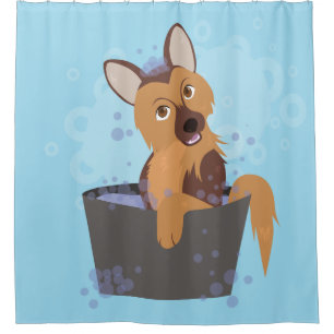 Bath Time Puppy Shower Curtain