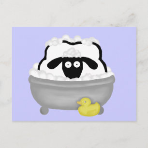 Bath Time Sheep Postcard