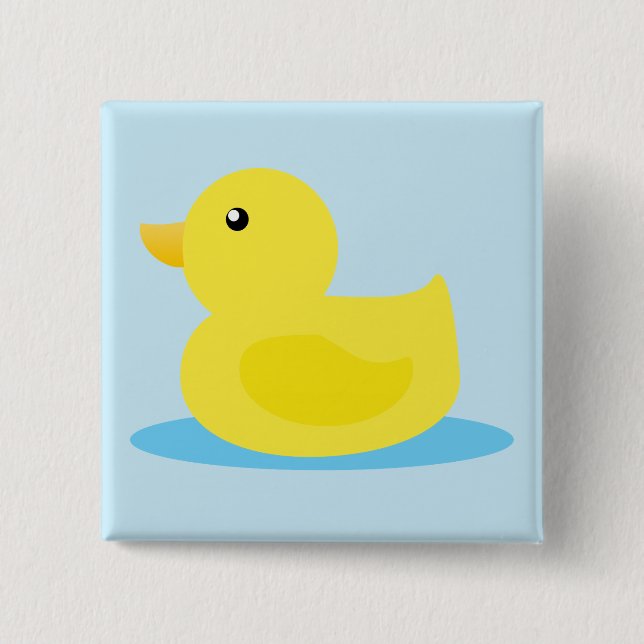 Bath Time Yellow Duck 15 Cm Square Badge (Front)