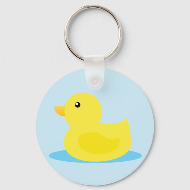 Bath Time Yellow Duck Key Ring (Front)