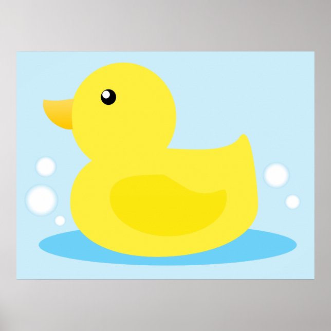 Bath Time Yellow Duck Poster (Front)