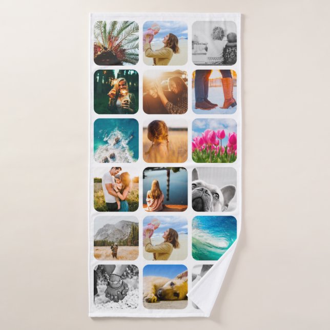 Bath Towel 18 Photo Rounded Template (Bath Towel)
