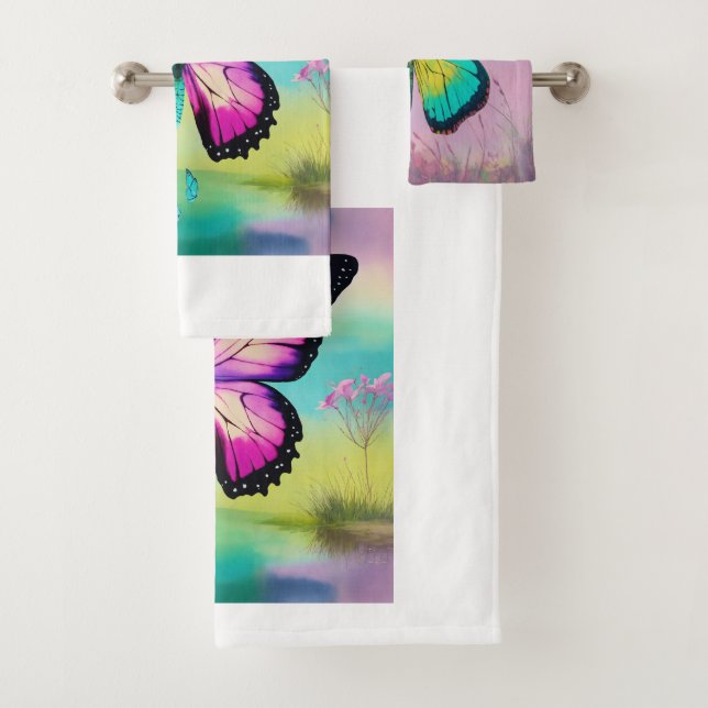 Bath towel butterfly design (Insitu)