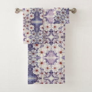 Bath Towel Set Lavender Daisies