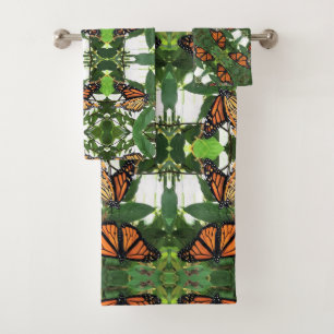 Bath Towel Set - Monarchs on Honeysuckle