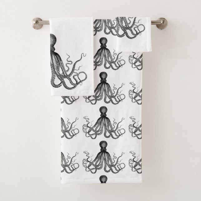 Bath Towel Set Octopus (Insitu)