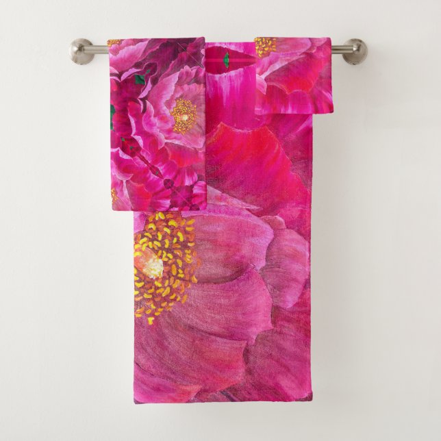 Bath Towel Set - Pink Desert Rose (Insitu)