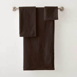 Bath Towel Set Rich Dark Brown Plush