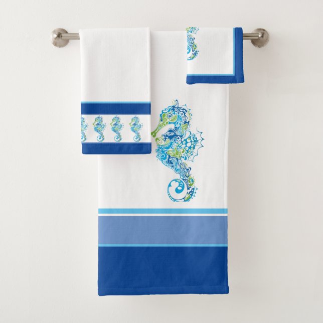 Bath Towel Set Seaside Royal Multi Colour (Insitu)