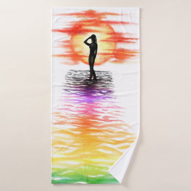 Bath Towel Set with Sunrise Woman (Bath Towel)
