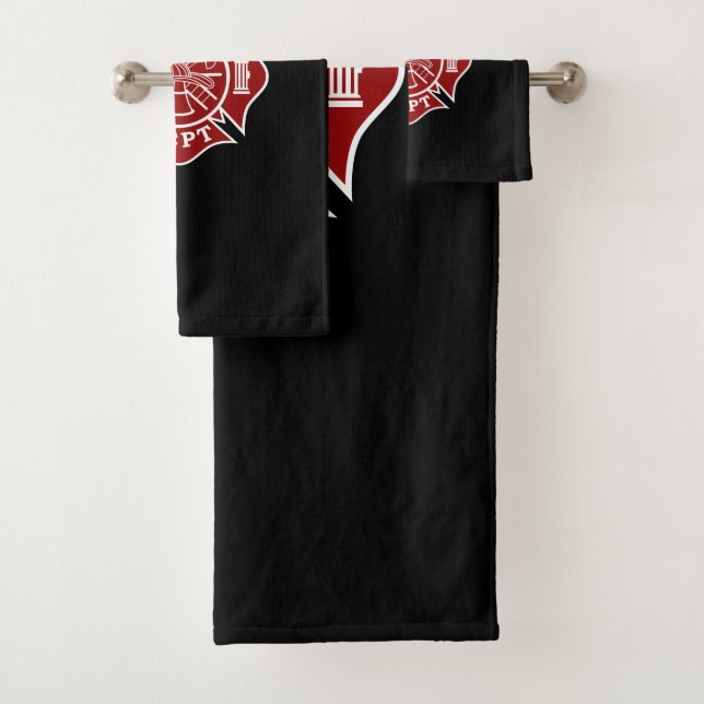 Bath Towel Sets with Firefighter Maltese Cross (Insitu)