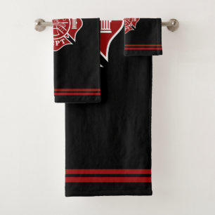 Bath Towels Sets with Firefighter Maltese Cross