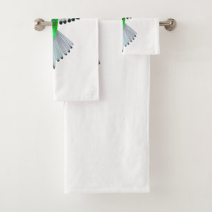 Bath Towels with Colourful Bird Flying