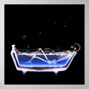 BATH TUB X-RAY VISION SKELETON - ORIGINAL POSTER