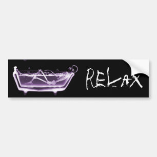 BATH TUB X-RAY VISION SKELETON - PURPLE BUMPER STICKER