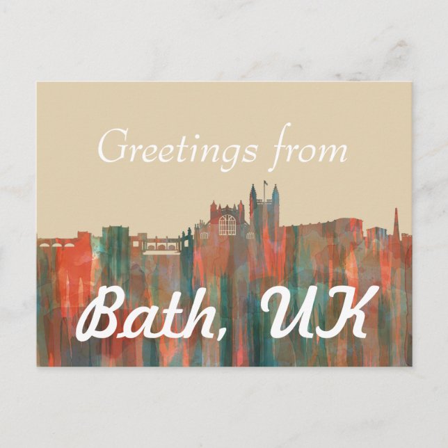 BATH, UK SKYLINE POSTCARD (Front)