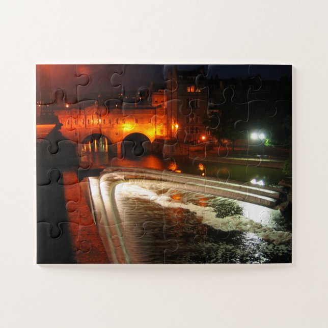 Bath Weir at Night Jigsaw Puzzle (Horizontal)