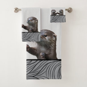 Bath Wild Animals Weasels - Baby Otters Towels