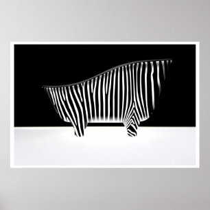 Bath with zebra stripes poster