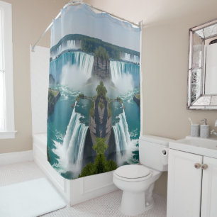 “Bathe Beside the Falls – Scenic Niagara View Shower Curtain