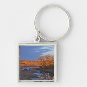 Bathed in sunset light the Calamus River Key Ring