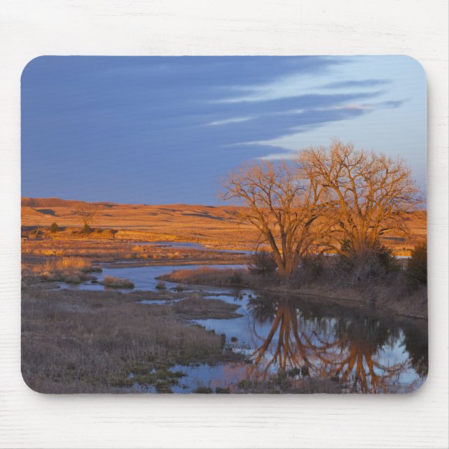 Bathed in sunset light the Calamus River Mouse Pad (Front)