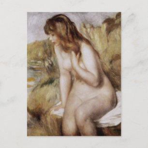 Bather Sitting on a Rock, Pierre-Auguste Renoir Postcard