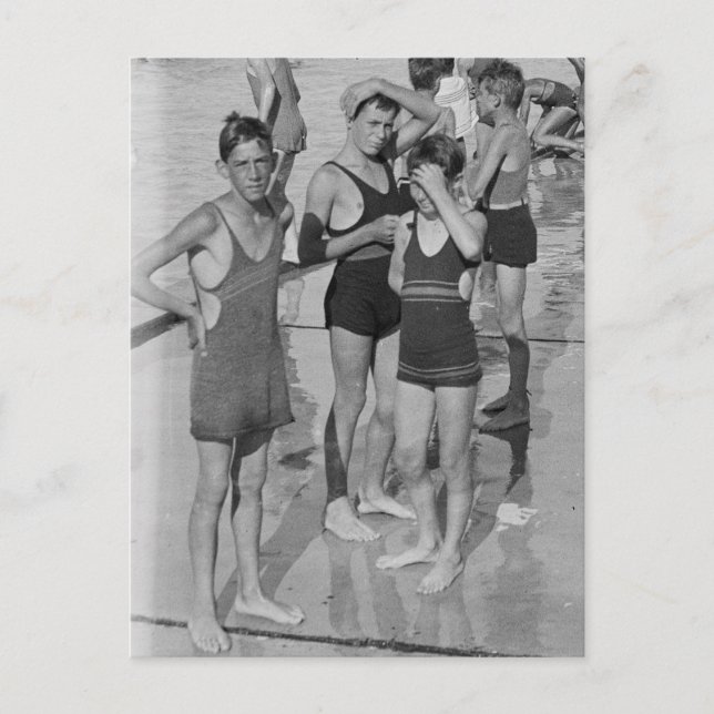 Bathers 1920s Postcard (Front)