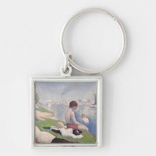 Bathers at Asnières, 1884 (oil on canvas) Key Ring