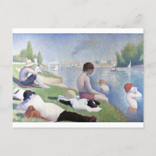 Bathers at Asnières painting by Georges Seurat Postcard
