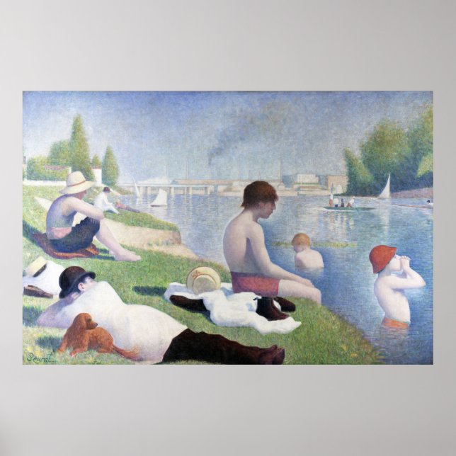 Bathers at Asnières painting by Georges Seurat  Poster (Front)