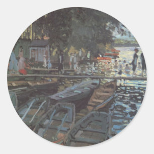 Bathers at La Grenouillère by Claude Monet Classic Round Sticker