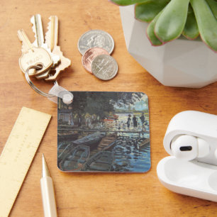 Bathers at La Grenouillère by Claude Monet Key Ring